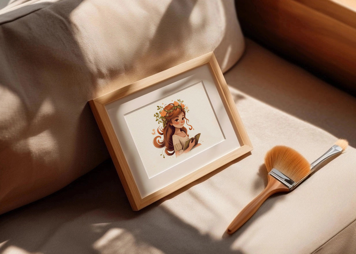 Cuadro ​Niña guapa leyendo