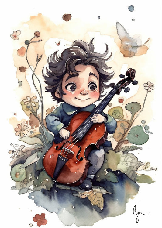 Cuadro ​Niño tocando la guitarra