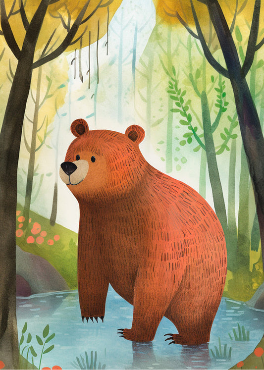 Cuadro ​Oso de dibujo para niños