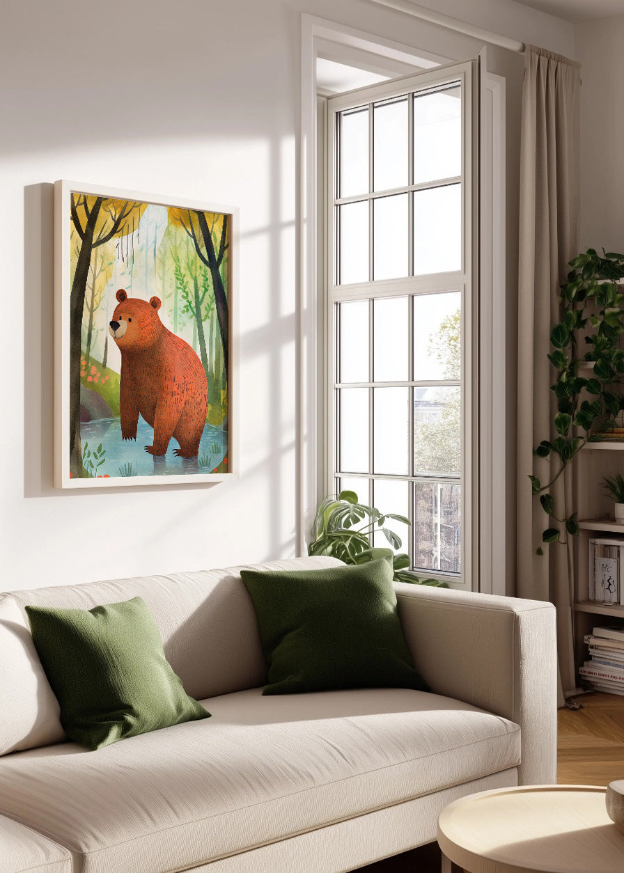 Cuadro ​Oso de dibujo para niños