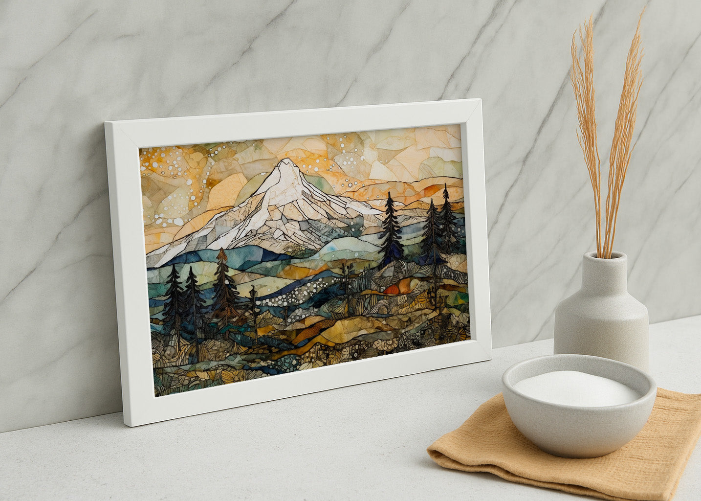 Cuadro ​Paisaje de montañas y bosque