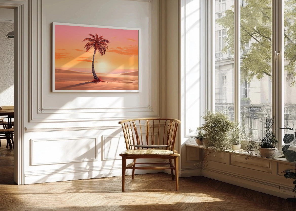 Cuadro ​Palmera: colores pasteles