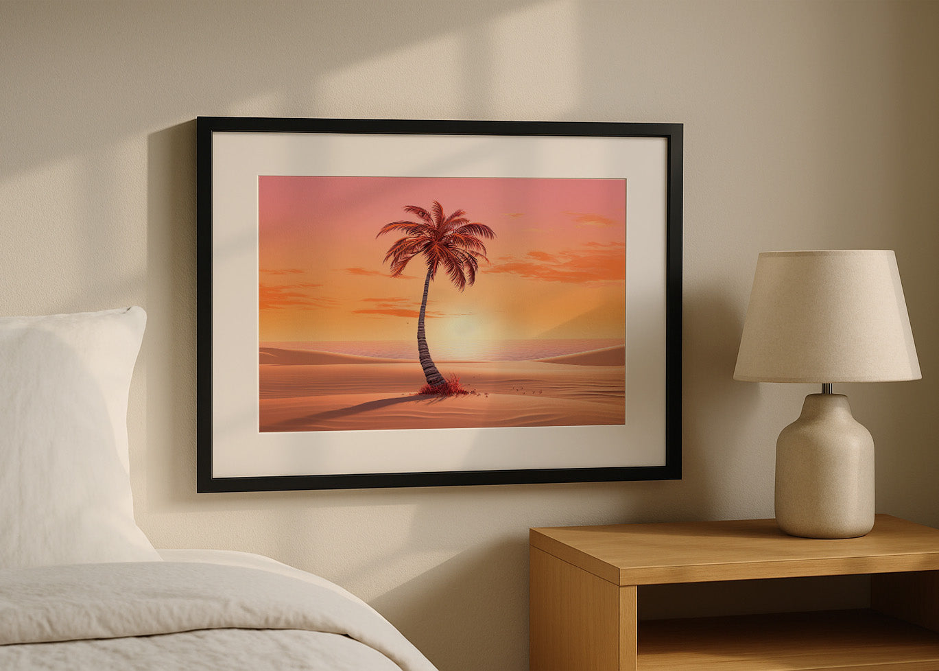 Cuadro ​Palmera: colores pasteles