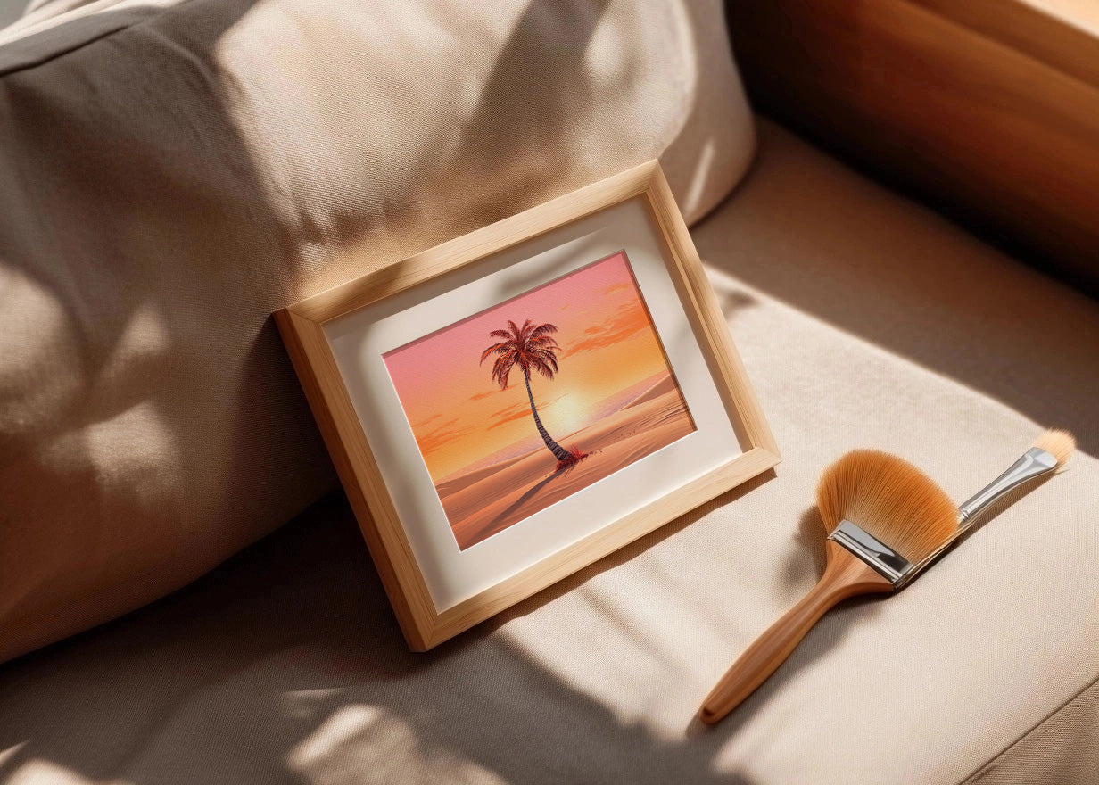 Cuadro ​Palmera: colores pasteles