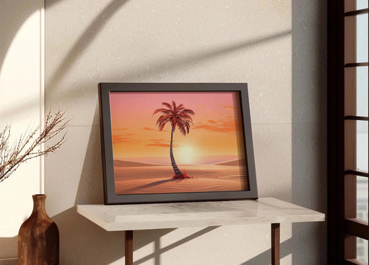 Cuadro ​Palmera: colores pasteles
