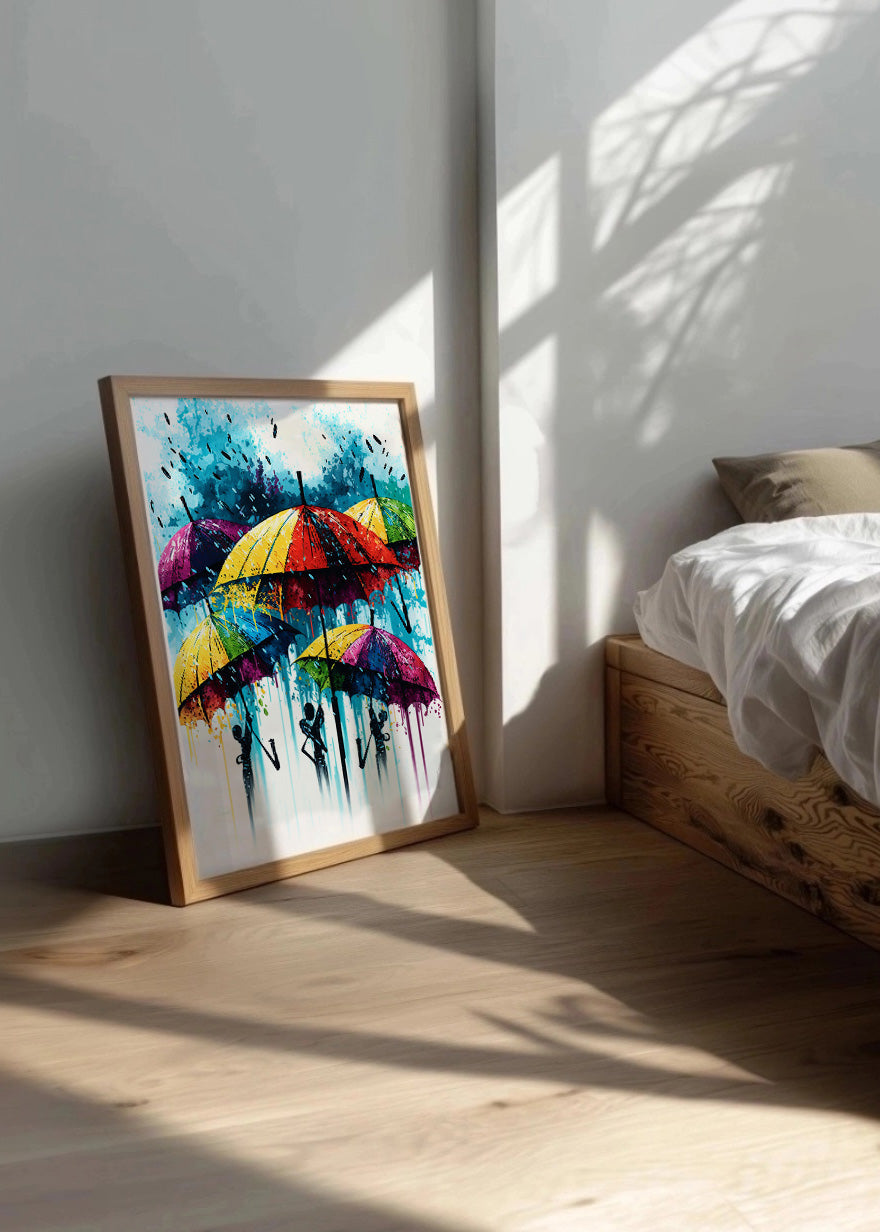 Cuadro ​Paraguas de colores nota musical