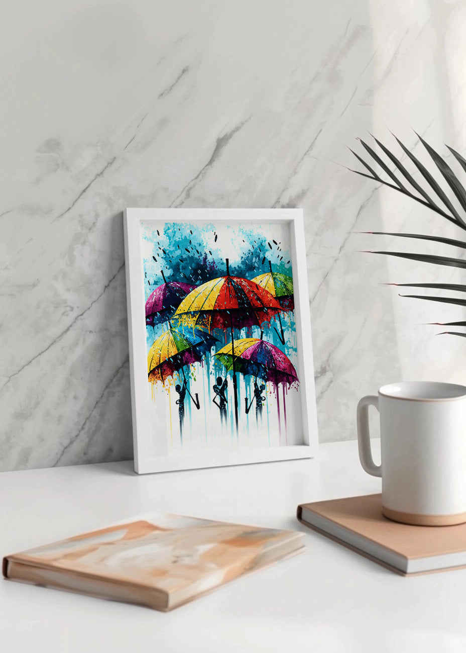 Cuadro ​Paraguas de colores nota musical