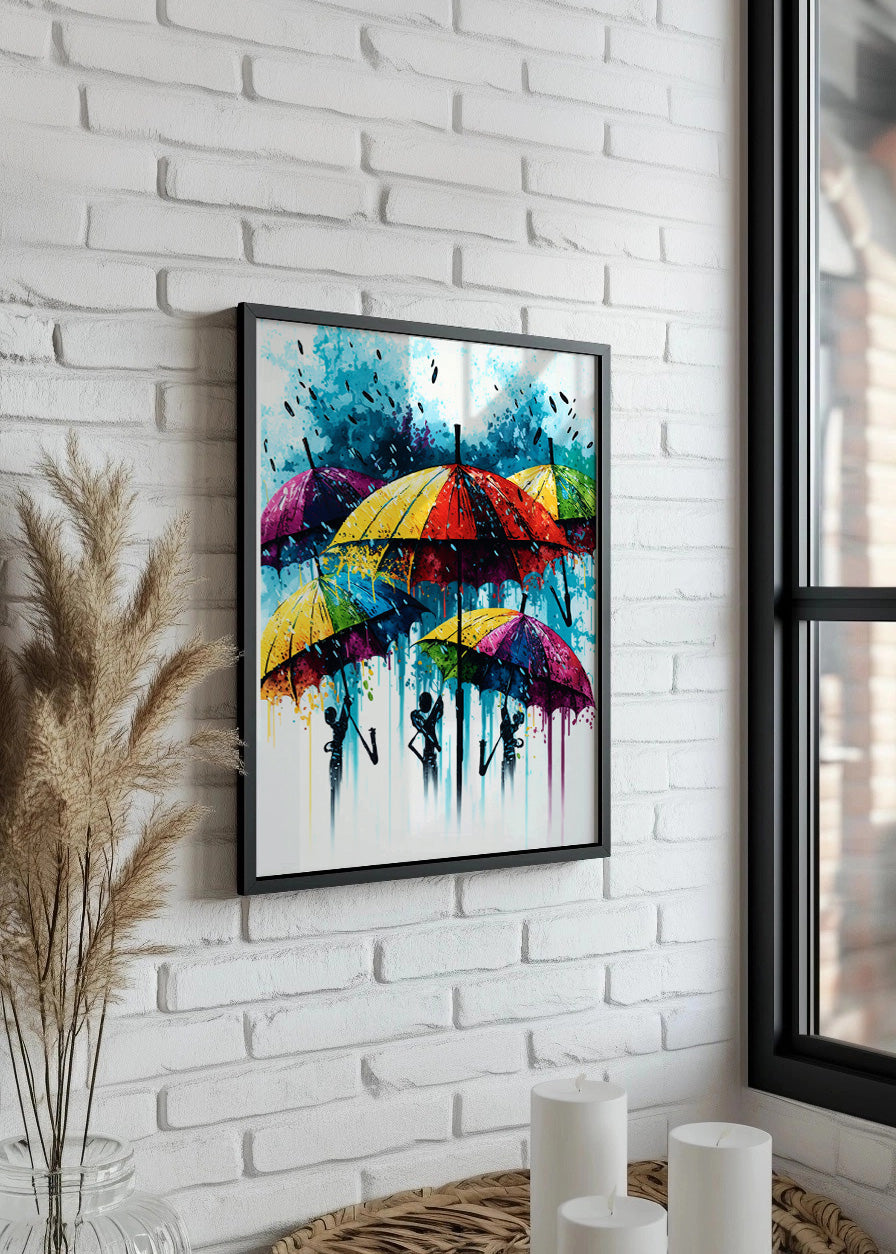Cuadro ​Paraguas de colores nota musical