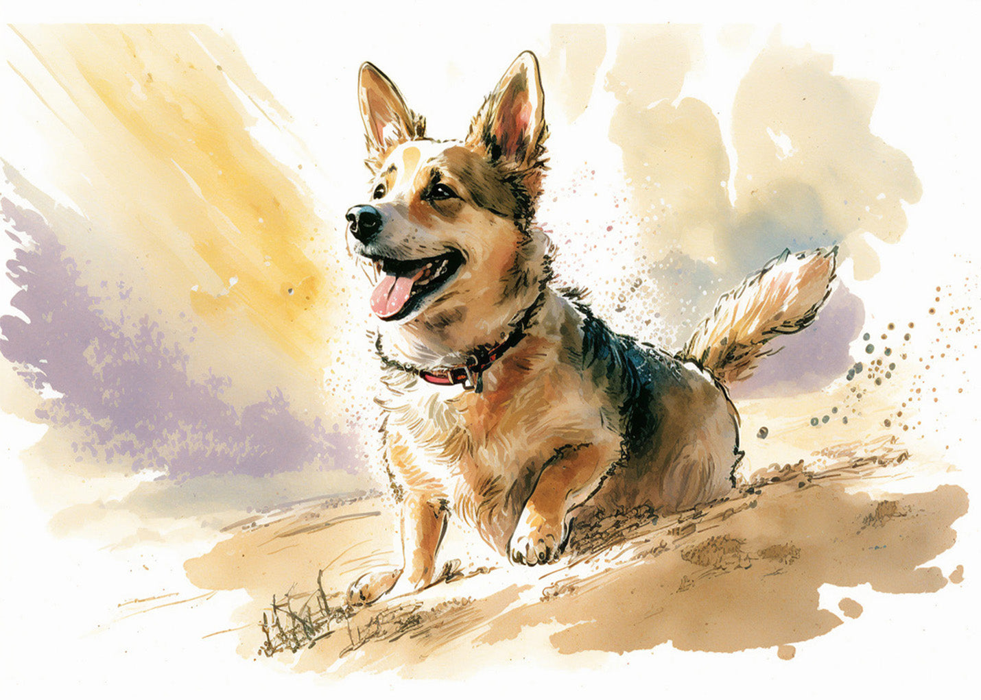 Cuadro ​Dibujo de perro feliz