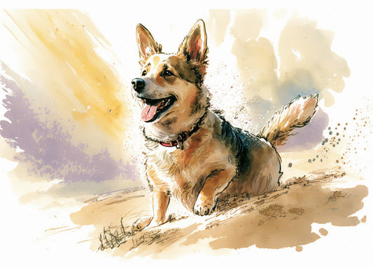 Cuadro ​Dibujo de perro feliz
