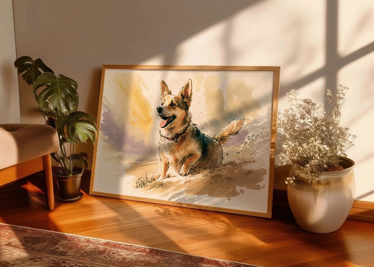 Cuadro ​Dibujo de perro feliz