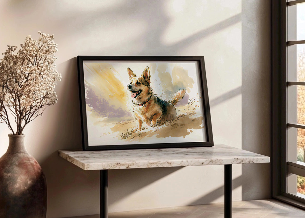 Cuadro ​Dibujo de perro feliz
