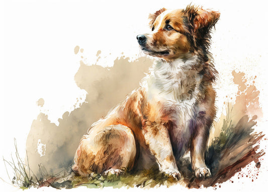 Cuadro ​Dibujo de perro estilo acuarela