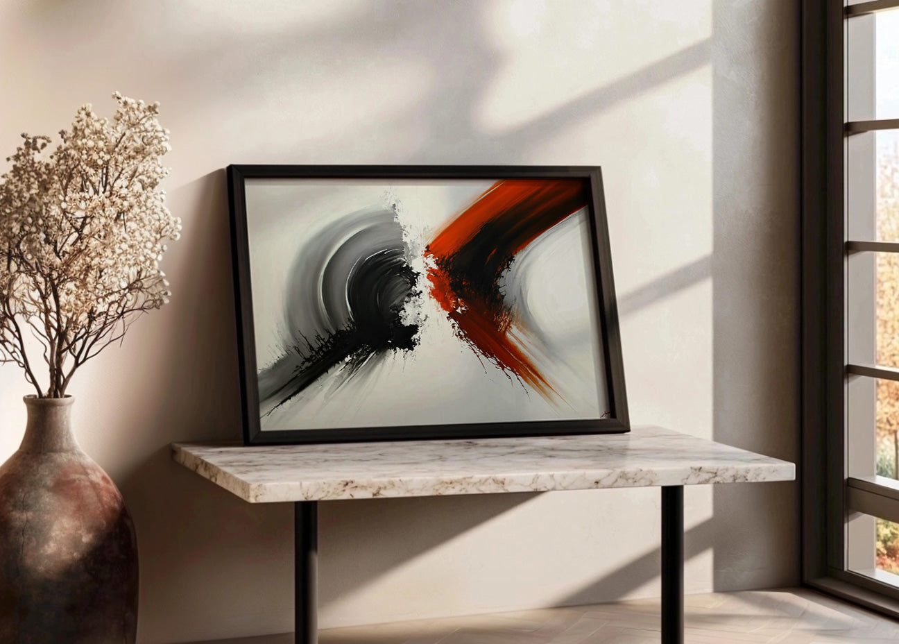 Cuadro ​Giro de rojo a negro