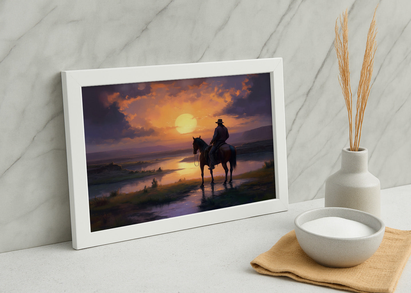 Cuadro ​Cowboy al estilo realista