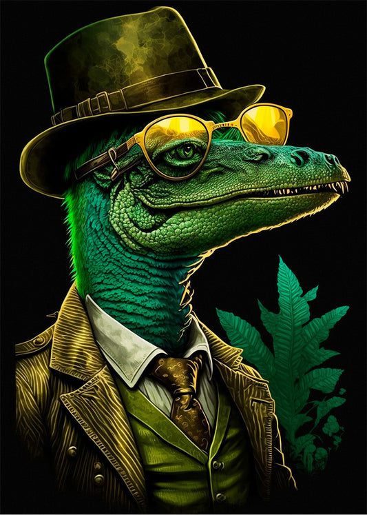 Cuadro ​Reptiliano trajeado
