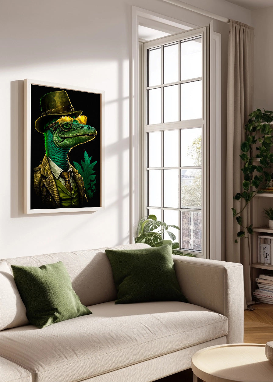 Cuadro ​Reptiliano trajeado