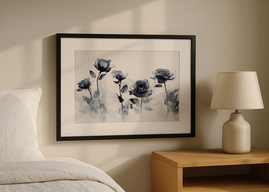 Cuadro ​Rosas en blanco y negro