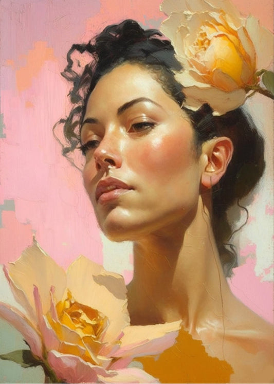 Cuadro ​Belleza femenina entre flores
