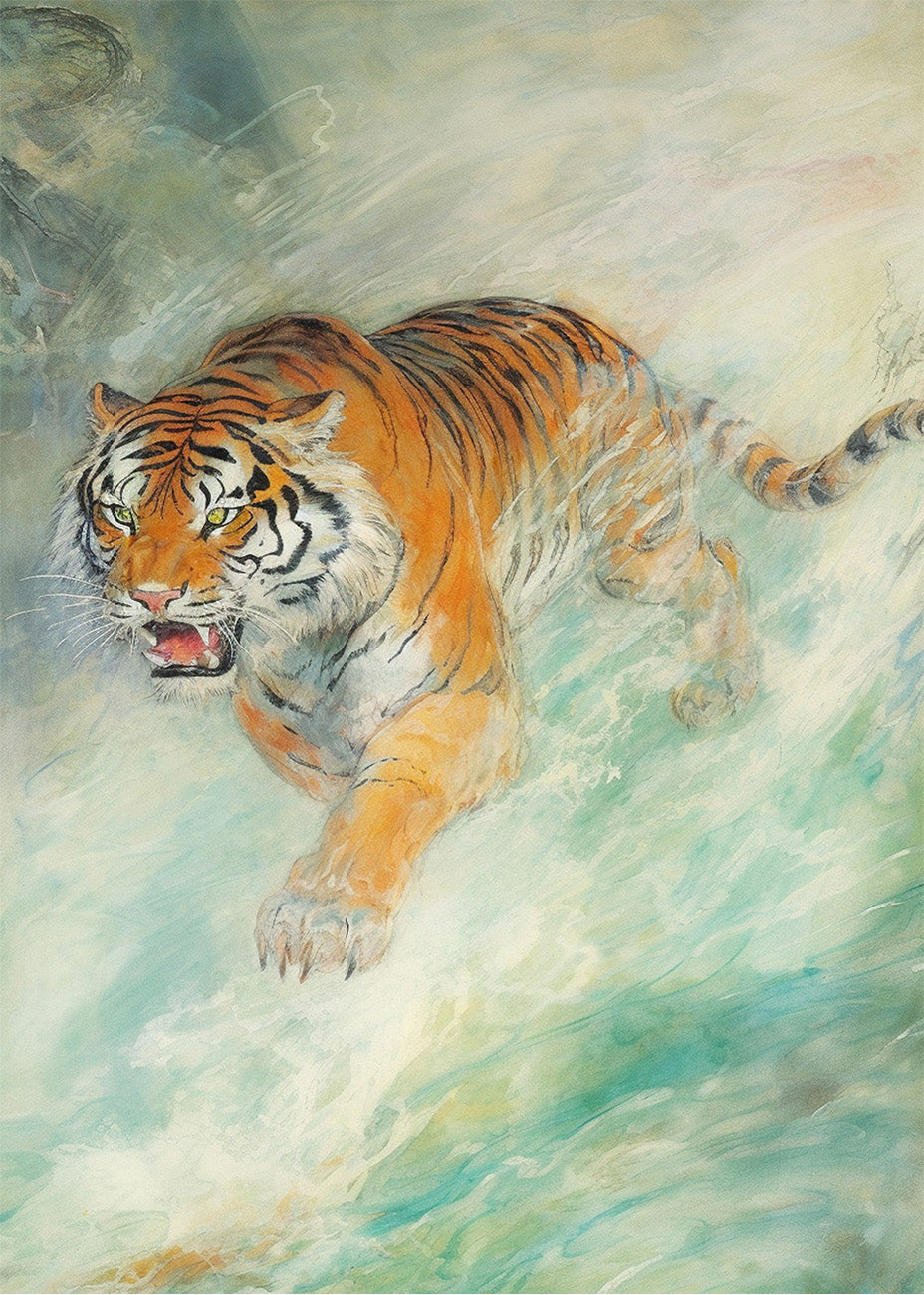 Cuadro ​Tigre estilo japonés