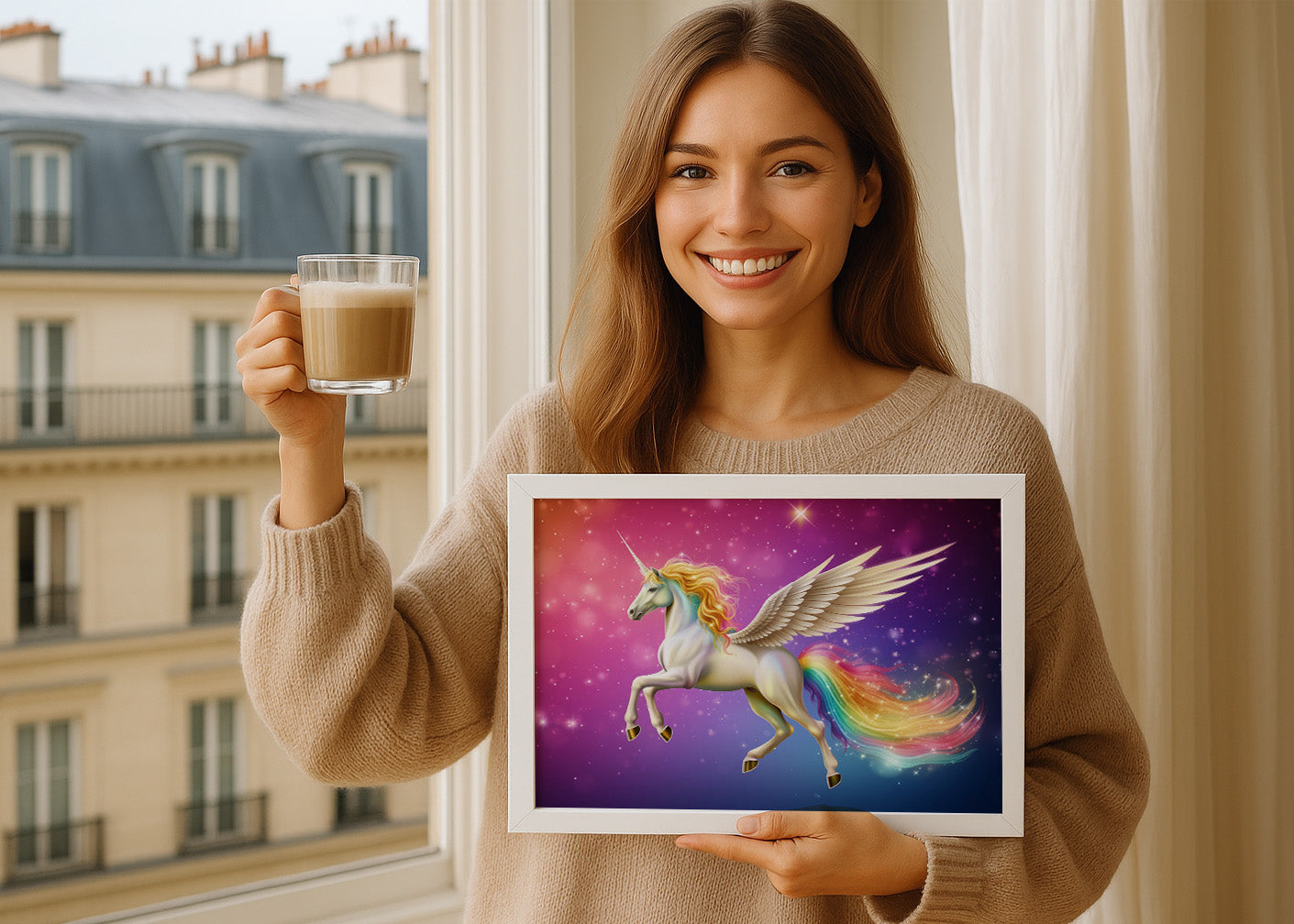 Cuadro ​Unicornio celestial de princesa