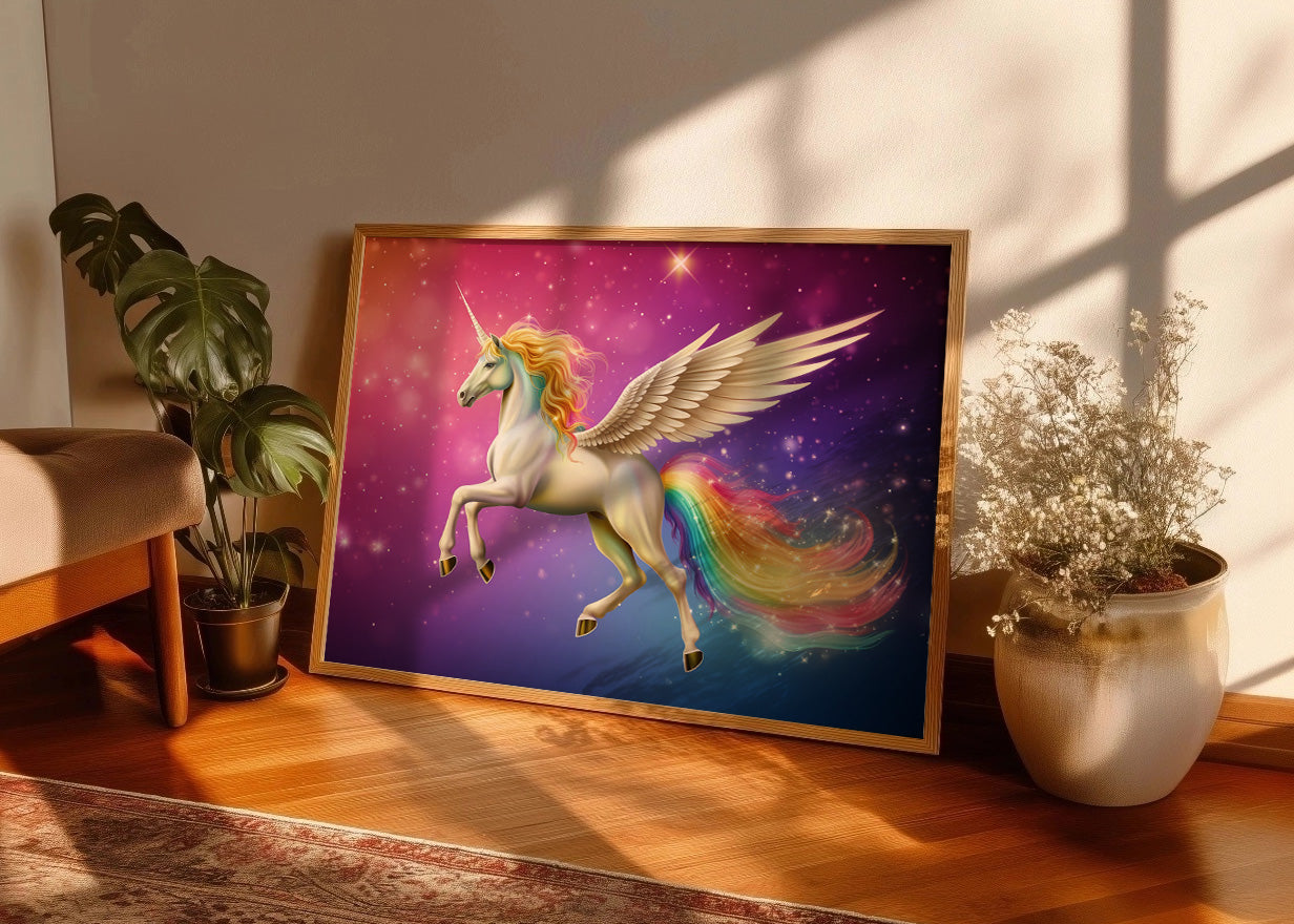 Cuadro ​Unicornio celestial de princesa