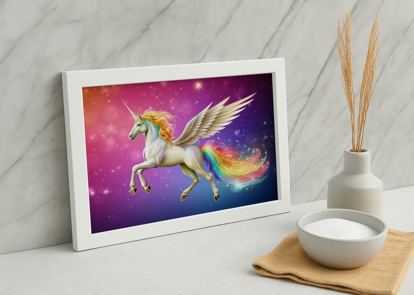 Cuadro ​Unicornio celestial de princesa