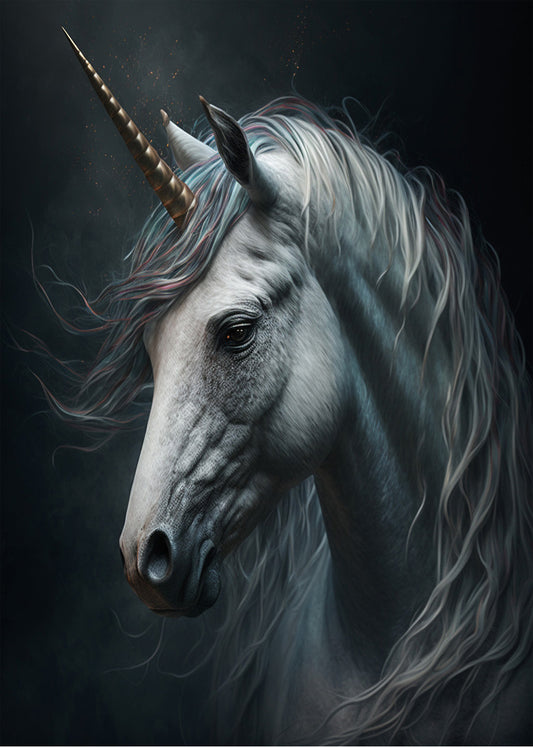Cuadro Retrato de unicornio realismo