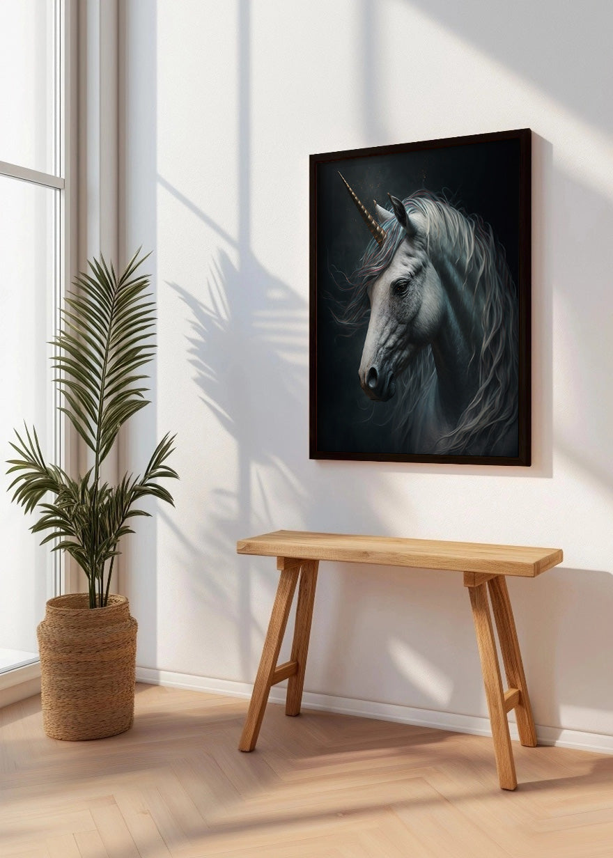 Cuadro ​Retrato de unicornio realismo