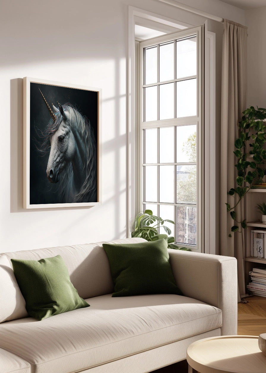 Cuadro ​Retrato de unicornio realismo