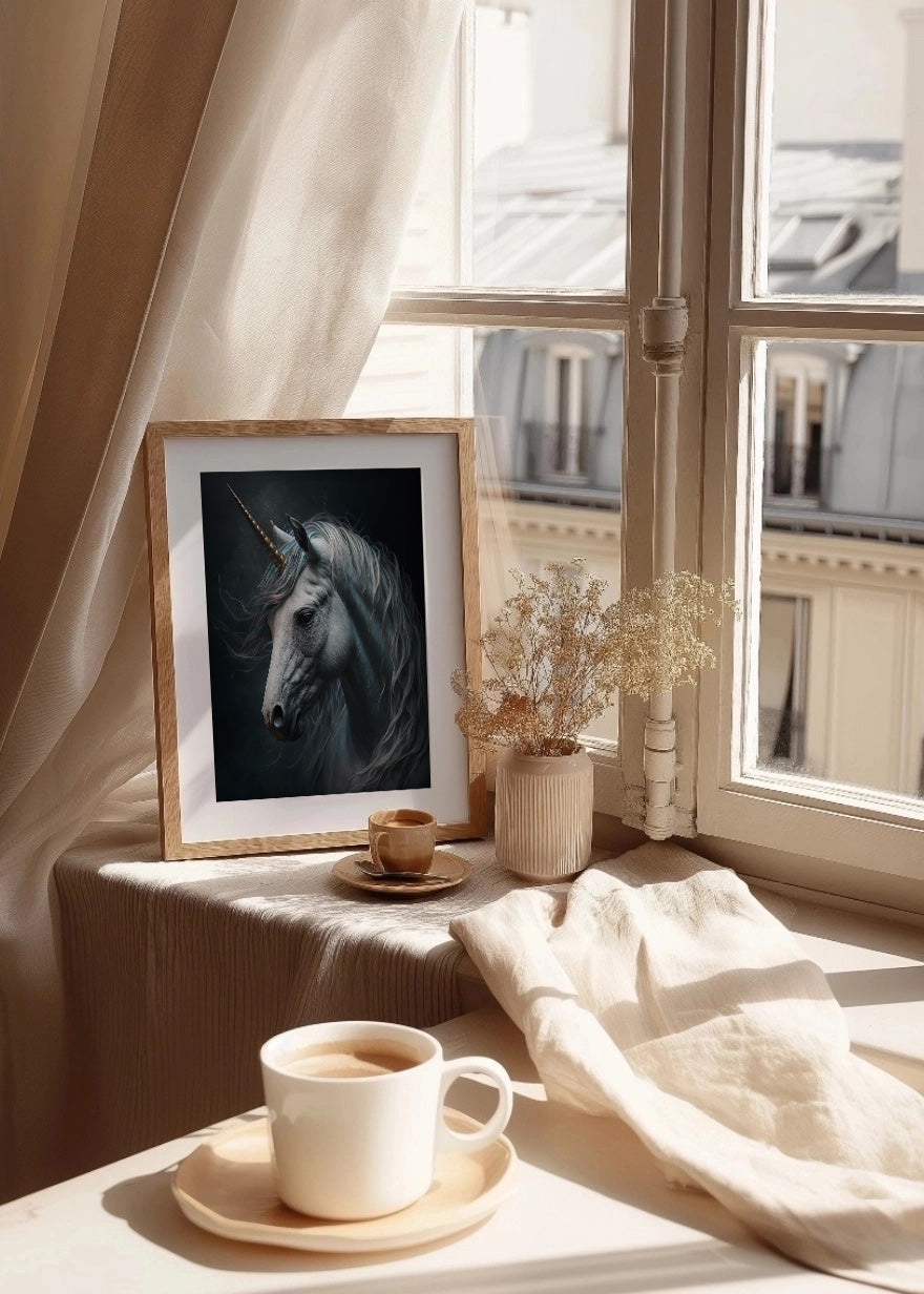 Cuadro ​Retrato de unicornio realismo