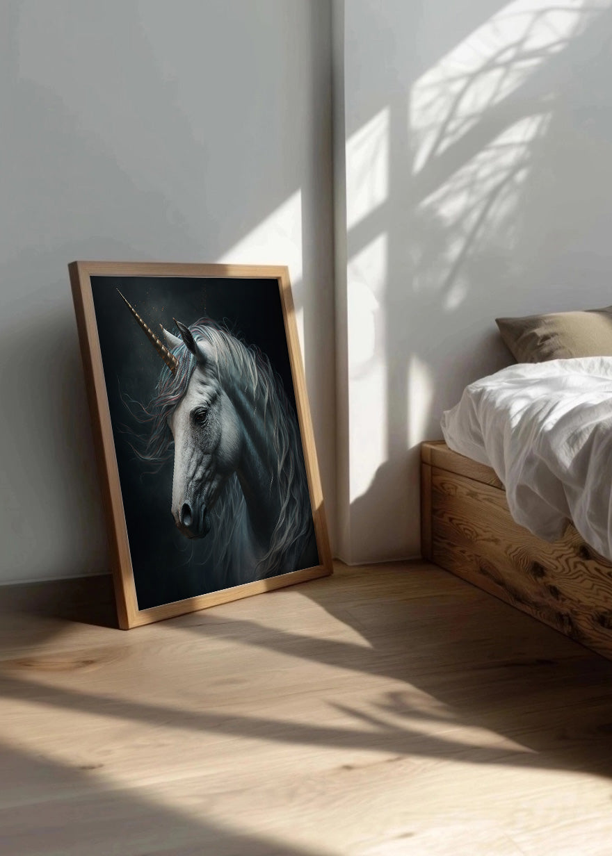 Cuadro ​Retrato de unicornio realismo