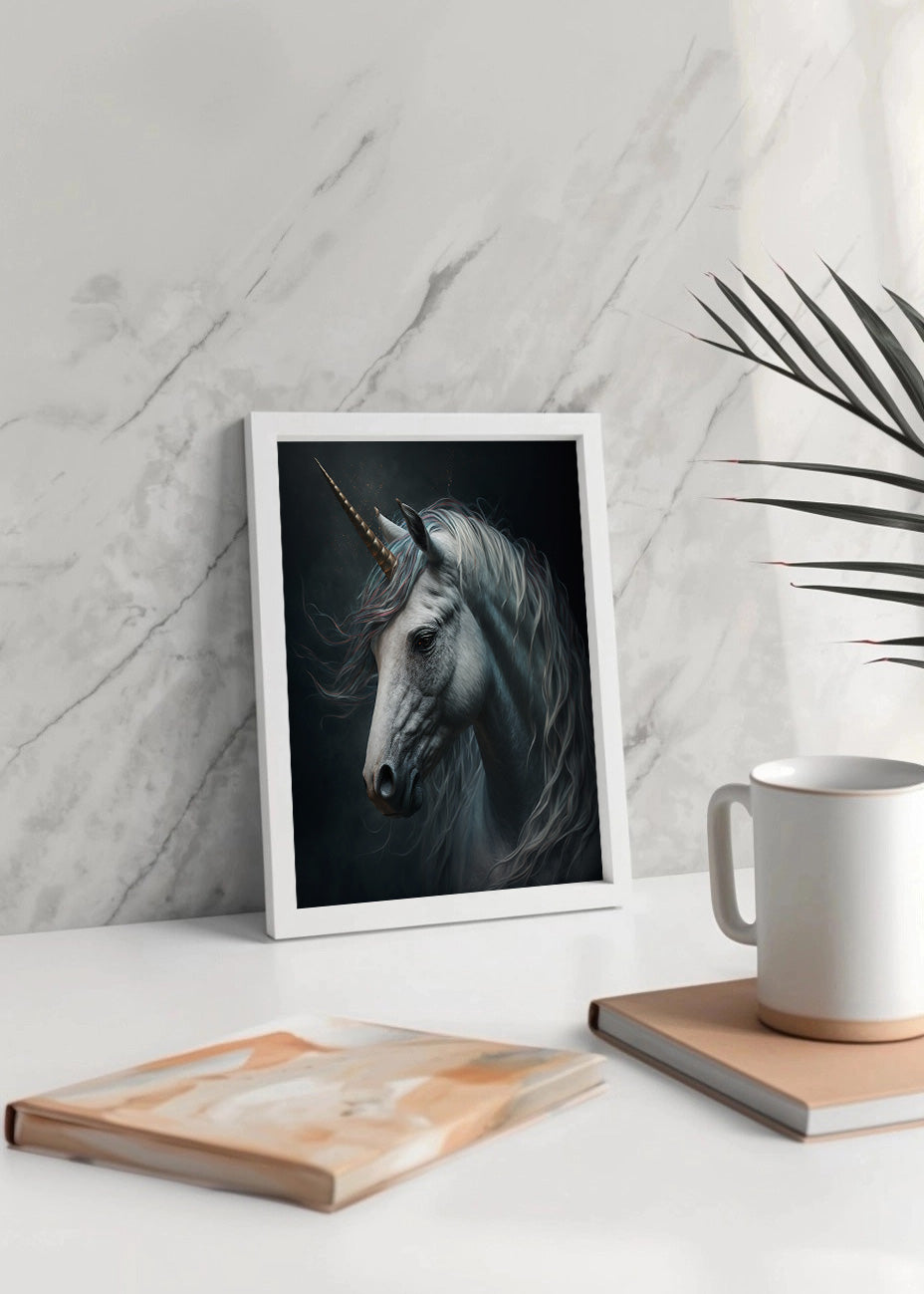 Cuadro ​Retrato de unicornio realismo