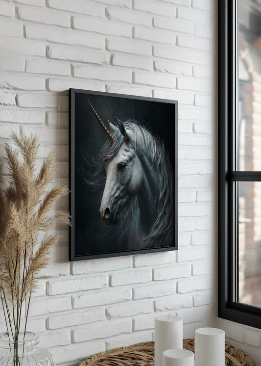 Cuadro Retrato de unicornio realismo