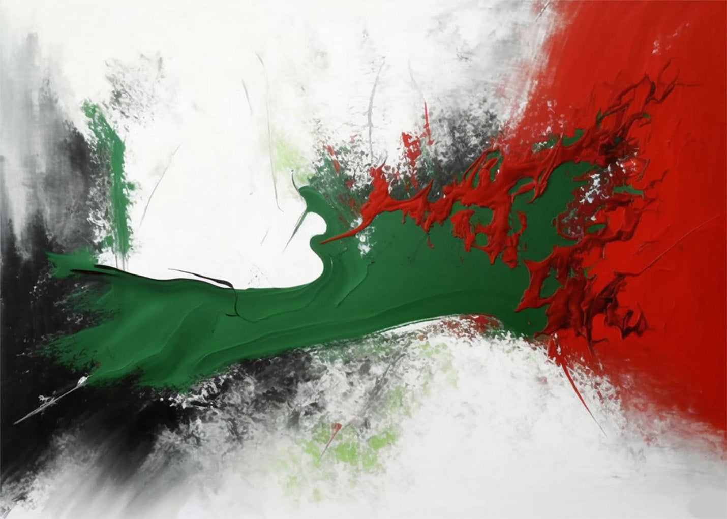 Cuadro ​Verde y rojo acrílico