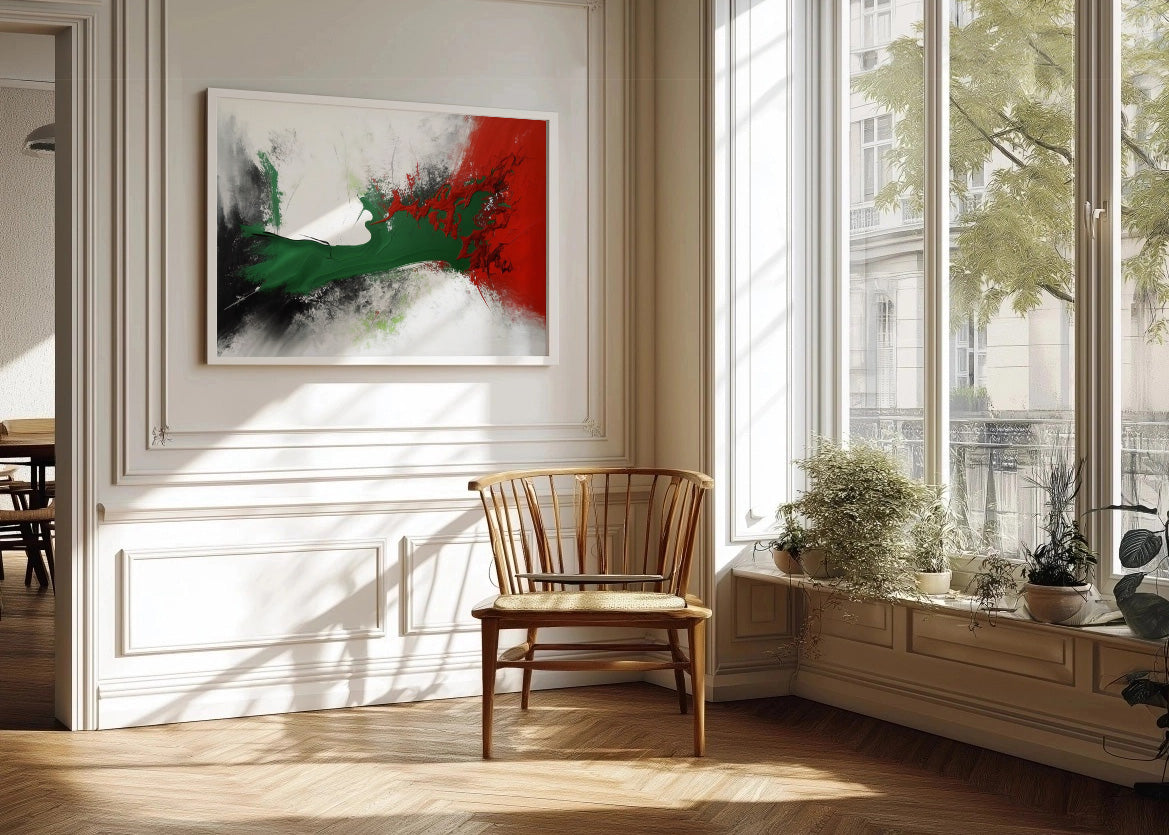 Cuadro ​Verde y rojo acrílico