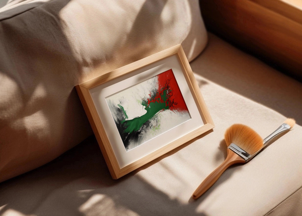 Cuadro ​Verde y rojo acrílico