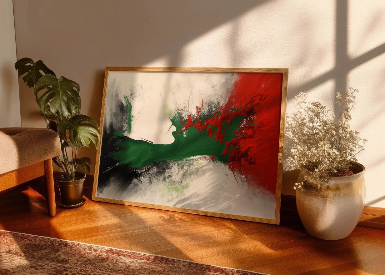 Cuadro ​Verde y rojo acrílico