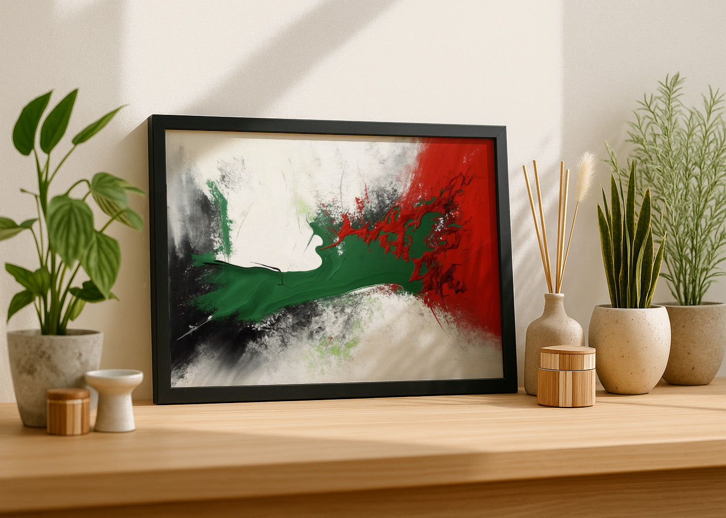 Cuadro ​Verde y rojo acrílico