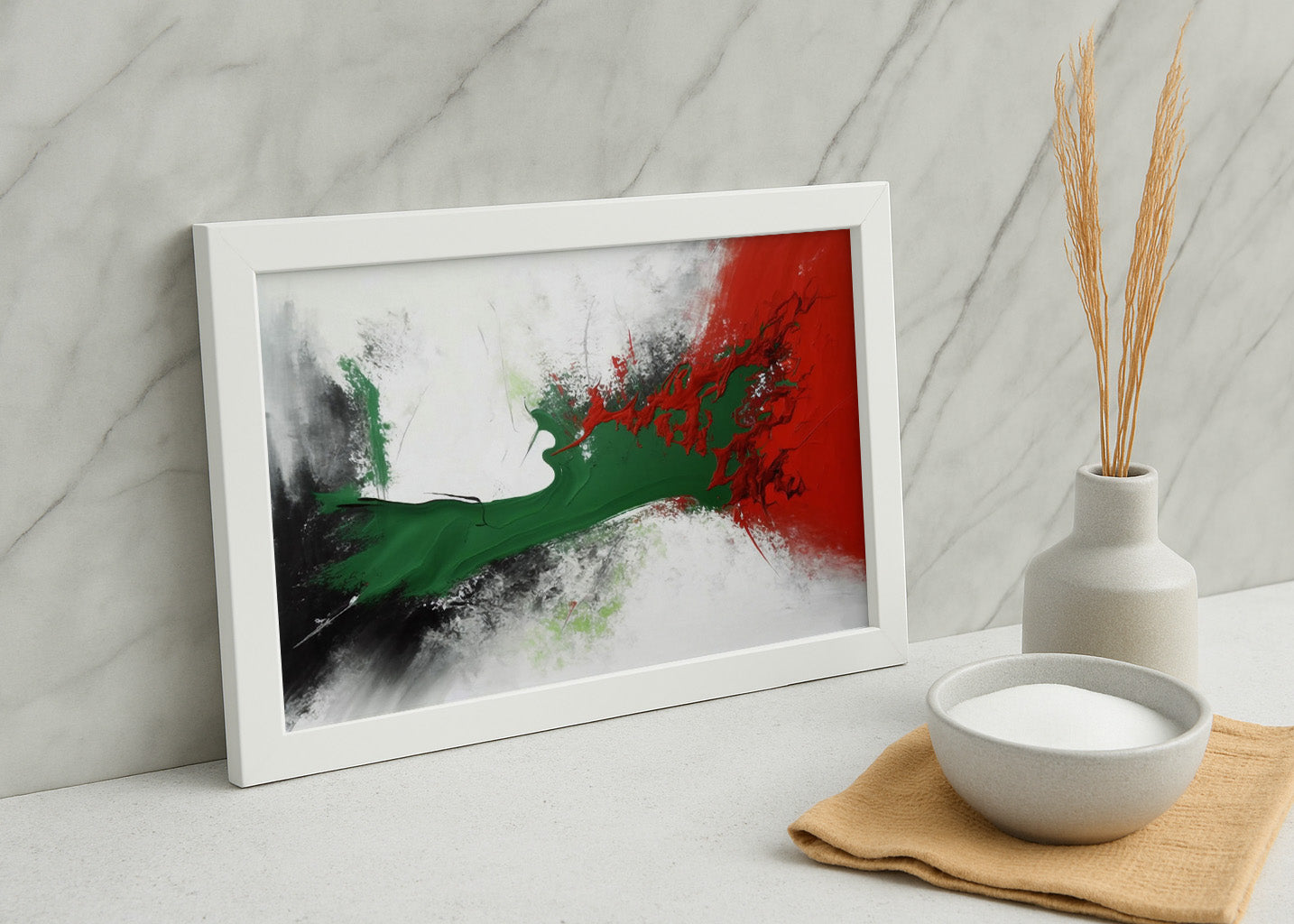 Cuadro ​Verde y rojo acrílico